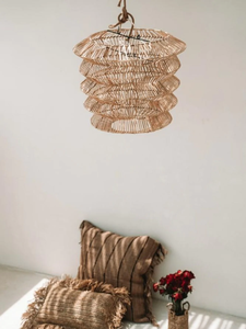 Lámpara de Mimbre Hecha a Mano de Diseño Contemporáneo, Lámpara de Bambú y Ratán para Decoración de Hoteles y Villas - Product Image 2
