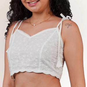 ชุดเซ็ตผ้าฝ้ายปักลายคุณภาพส่งออกสำหรับผู้หญิง สีงาช้าง ดีไซน์ทันสมัย เหมาะสำหรับใส่ในฤดูร้อน ชุดลำลองใส่ได้ทุกวัน มีจำหน่ายแล้ว - Product Image 3