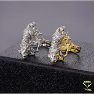 Anillo de Lujo de Plata 925 con Diamante Cultivado en Laboratorio y Diseño de Rama Audaz para Minoristas de Joyería al por Mayor - Product Image 3