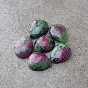 Piedra Preciosa Suelta de Rubí Zoisite de Calidad AAA+ en Forma de Pera, Cabujón con Reverso Plano, Calibrada, para Joyería - Product Image 3
