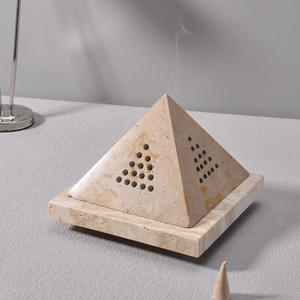 Natural Marble Pyramid <b>Backflow</b> <b>Incense</b> <b>Cone</b> Burner with Stone Base | Handmade Aroma <b>Incense</b> Holder for Home Meditation Yoga Dec - Product Image 4