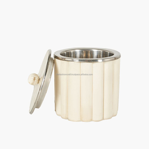 Cubo de hielo de lujo con incrustaciones de hueso hecho a mano y tapa, de acero inoxidable ecológico para fiestas y el hogar, de The Fashion Craft - Product Image 4