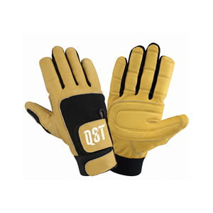 Gants de mécanicien robustes en cuir écologique, paume rembourrée, absorption des chocs, toutes saisons, pour réparation automobile et travaux de jardinage, personnalisables - Product Image 1