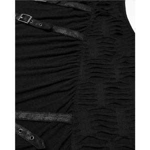 Débardeur à capuche déchiré style apocalyptique gothique pour homme, noir - Product Image 5