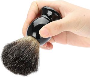 Cepillo de barbero de pelo de tejón para hombre con mango de madera para afeitar la barba - Product Image 5