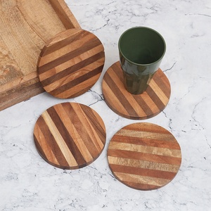 Luxury Handmade Wood Coaster Set 10 cm Competitive Price Eco-Friendly Custom Colors High Standard Quality Coffee Drink <b>Mats</b>/Pads - Product Image 5