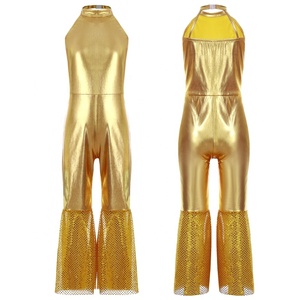 6-16 niñas 70s Disco disfraz mono metálico Disco Dance para 70s Disco Cosplay Retro fiesta temática puesta en escena - Product Image 5