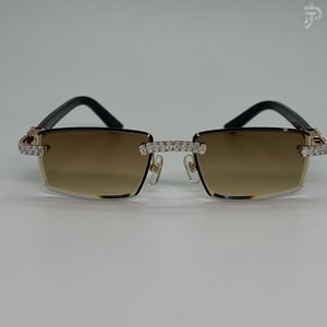 Gafas de sol Hip Hop con diamantes de moissanita de corte ovalado VVS, montura de lujo con incrustaciones de diamantes, gafas unisex. - Product Image 1