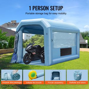Cabina di Verniciatura Auto Portatile 13,1 X 9,8 X 9 ft Gonfiabile con Potente Soffiatore da 750W, Sistema di Illuminazione LED e Filtro Aria - Modello 2022 - Product Image 3