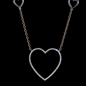 Heart shaped lab grown diamond pendant <b>necklace</b> with <b>delicate</b> chain, perfect for everyday wear and gifting - Product Image 1