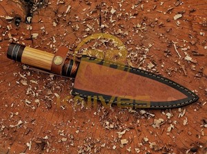 Cuchillo de Cocina Damasco Personalizado con Mango de Madera Natural, Venta al Por Mayor Directa de Fábrica - Product Image 5