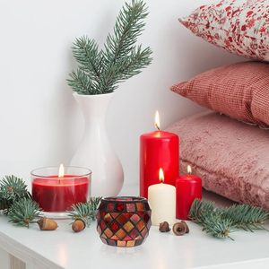 <b>Red</b> Mosaic Glass Tealight <b>Candle</b> Holder Handmade Decorative Votive <b>Candle</b> Cup for Home Decor Diwali Wedding Table Centerpiece - Product Image 4