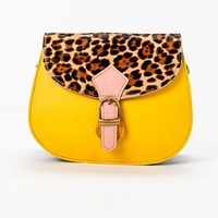 Bolso bandolera cruzado de cuero de vaca Vintage informal para mujer, gran capacidad, cremallera, patrón especial de moda para Otoño Invierno