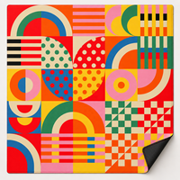 Tapis de Mahjong Géométrique Rétro Moderne de Luxe Pliable de 33 Pouces en Néoprène Antidérapant pour Poker Américain, Vente en Gros, Boutique, Cadeau, Jeu