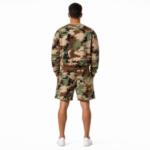 Conjunto de Sudadera y Pantalones Cortos con Estampado de Camuflaje Personalizado para Hombre, 2 Piezas, Ropa Deportiva Informal de Invierno, Estilo Táctico - Product Image 2