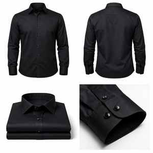 Chemise pour homme grande taille personnalisée, noir et jaune, mélange de coton, manches courtes, col rond, décontractée, fabriquée en Inde, vente en gros OEM - Product Image 1