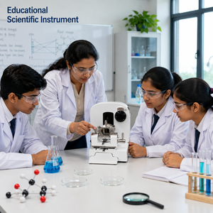 High Precision Aluminium Binocular <b>Microscope</b> | Head Optical Laboratory Instrument for Research Educational and Scientific Use - Product Image 2