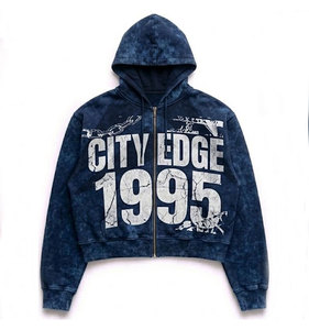 Sudadera con capucha y cremallera de peso pesado con estampado digital para hombre, talla grande, hombros caídos, corte holgado, ropa de invierno, calidad Impex - Product Image 1