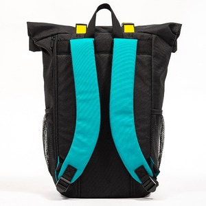 Yellow and blue color matching design <b>backpack</b> roll top <b>backpack</b> expandable sports <b>backpack</b> <b>large</b> capacity leisure <b>backpack</b> - Product Image 3