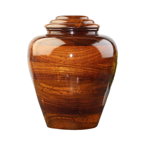 Urna Funeraria Redonda de Madera de Palisandro Hecha a Mano con Diseño Clásico Estilo Americano, Recuerdo Conmemorativo de 20 Pulgadas Cúbicas - Product Image 2
