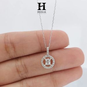 Collier pendentif élégant avec halo de diamants, plaqué or blanc 14 carats, pendentif délicat pour femmes, bijoux minimalistes pour tous les jours - Product Image 3