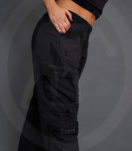 Pantalon cargo à taille élastique pour femmes, coupe ample décontractée, style streetwear - Product Image 4