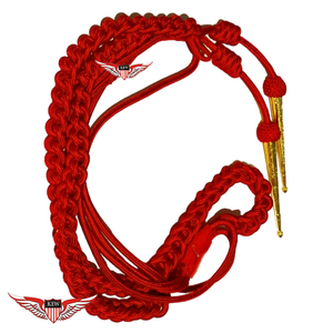 Aiguillette de parade tressée argentée, épaulettes et cordon d'épaule argentés - Product Image 6
