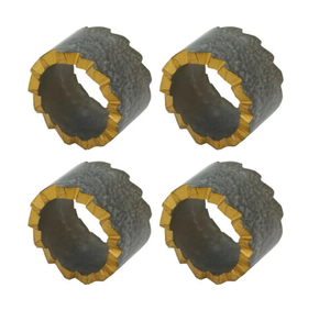 Resin Napkin Ring <b>Grey</b> Color Top quality Gold Rim Design Hot Sale Custom Made Modern Resin Napkin ring Hot sale - Product Image 1