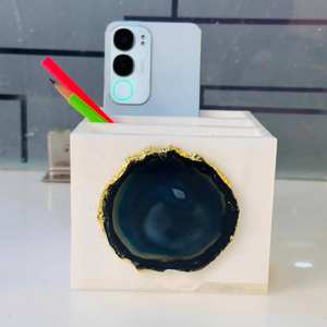 ที่ใส่ปากกาทำมือจากหินอ่อนและหินอาเกต สำหรับจัดระเบียบโต๊ะทำงาน ขายส่ง ราคาดีที่สุด คุณภาพดี มีจำหน่ายที่นี่ - Product Image 1