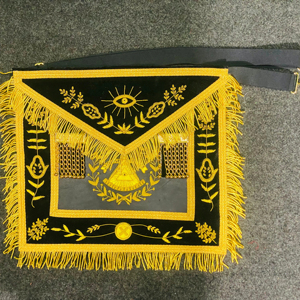 Tablier de Maître Maçon de Loge Maçonnique de Haute Qualité, Fait Main, 100% Cuir d'Agneau, Modèle 2026, avec Franges Bleues, Personnalisable - Product Image 1