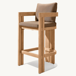 Minimalist Wooden Bar Chair for Restaurant <b>Set</b> Furniture Scandinavian Style Comfortable and <b>Space</b> <b>Saving</b> Design - Product Image 2