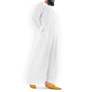 Muslim Factory Fashion New Style <b>Islamic</b> <b>Clothing</b> Arabic Jubba Design Men Arab Thobe Customized logo printing - Product Image 3
