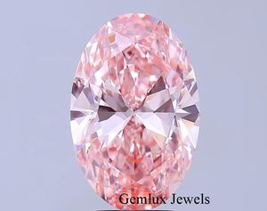 Fancy Vivid Pink IGI Certified Vivid Pink 6 CT Oval Cut Lab Grown <b>Diamond</b> Oval Cut VS Clarity Lab Grown <b>Loose</b> <b>Diamond</b> For Ring - Product Image 1