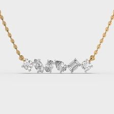 กำไลข้อมือเพชรแล็บรูปทรงผสม 7 กะรัต E-F VVS VS ทอง 14k แบบคลัสเตอร์วีน - Product Image 4