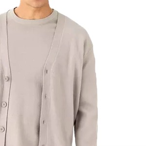Cardigan léger pour homme de haute qualité à col en V 100% coton respirant anti-boulochage hiver - Product Image 3