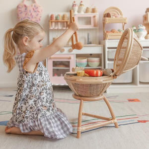 Juguetes de barbacoa para niños, linda parrilla de barbacoa de ratán, juego de simulación en miniatura, juego de cocina imaginativo - Product Image 6