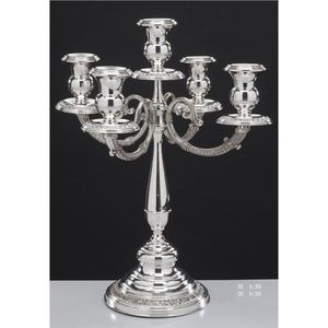 Luxury 5-Arm Silver Floor <b>Candelabra</b> Tall Metal Candle Holder Stand for Wedding Centerpiece Event Party Home Decor 120cm Stand - Product Image 3