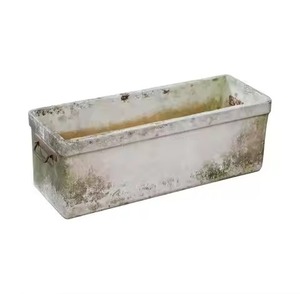 Pot de fleurs moderne minimaliste en métal avec support noir, conteneur pour plantes d'intérieur, design circulaire, finition grise - Product Image 6