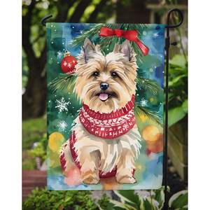 Multicolor Cairn Terrier Navidad jardín bandera buzón decorativo y Patio Banner para patio y césped ilustraciones para camas de flores - Product Image 3