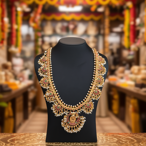 Temple Style Guttupuslu Necklace Set-Fashion Jewelry - Product Image 3