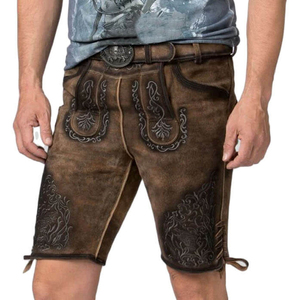 Pantalones Cortos Bávaros Personalizados de Última Moda y Alta Calidad en Cuero Genuino de Vaca Fresca, Lederhosen para Hombre - Product Image 1