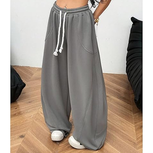 Unisex Baggy Pants <b>Wide</b> Leg Loose Fit Streetwear Sweatpants Custom Embroidery Printing OEM Supplier - Product Image 2