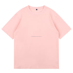 เสื้อยืดผ้าฝ้ายโอเวอร์ไซส์สำหรับผู้ชายดีไซน์คอกลมแขนสั้นแบบว่างเปล่าออกแบบได้ตามต้องการวิธีการพิมพ์ลายตัวอักษร - Product Image 3