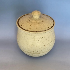 Handcrafted Ceramic Storage Jar Speckled Glaze Airtight <b>Lid</b> Rustic Kitchen Canister Farmhouse Counter Organizer Premium <b>Decor</b> - Product Image 2