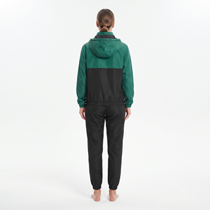 Custom Printing Women's Regular Fit Hooded Nylon Tracksuit Quarter Zip Color Block Sweatshirt and <b>Athletic</b> Pants Set - Product Image 6