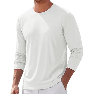 T-shirt à manches longues 100 % coton pour homme, personnalisable avec logo, vêtements unisexes, vente en gros - Product Image 2