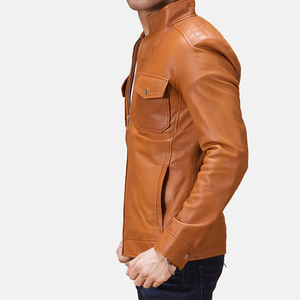 Chaqueta de Motociclista de Cuero Vacuno de Diseño Personalizado para Hombre, Estilo Urbano, Transpirable, con Cuello Alto, para Invierno - Product Image 2
