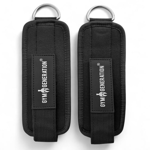 Tobilleras de neopreno acolchadas para levantamiento de pesas, correas ajustables con anillas en D para cable, accesorio para gimnasio y entrenamiento físico. - Product Image 2