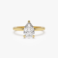 Bague de fiançailles tendance TAURUS JEWELS en or jaune 18 carats avec diamant taille poire de 1,10 carat cultivé en laboratoire, certifié IGI, qualité VS-VVS, luxe pour femme