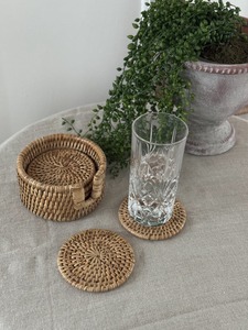 Top Trending Modern Rattan Coaster with Holder Custom Size/Shape/Color Eco-Friendly Handmade <b>for</b> <b>Tea</b> Stone <b>Cup</b> From India - Product Image 5